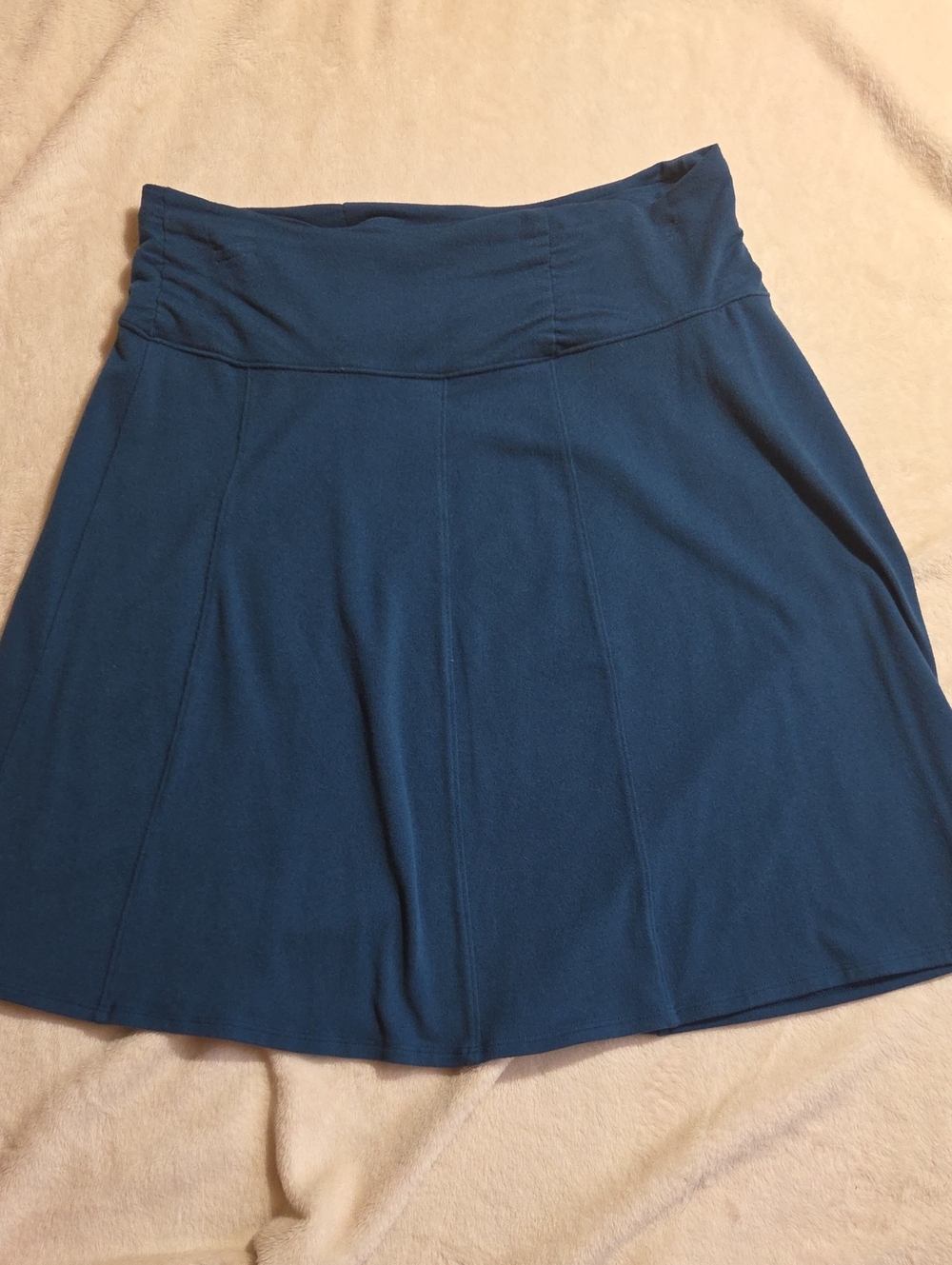 Athleta Teal Blue Circle Skirt with Wide Waistband Zip Pocket
